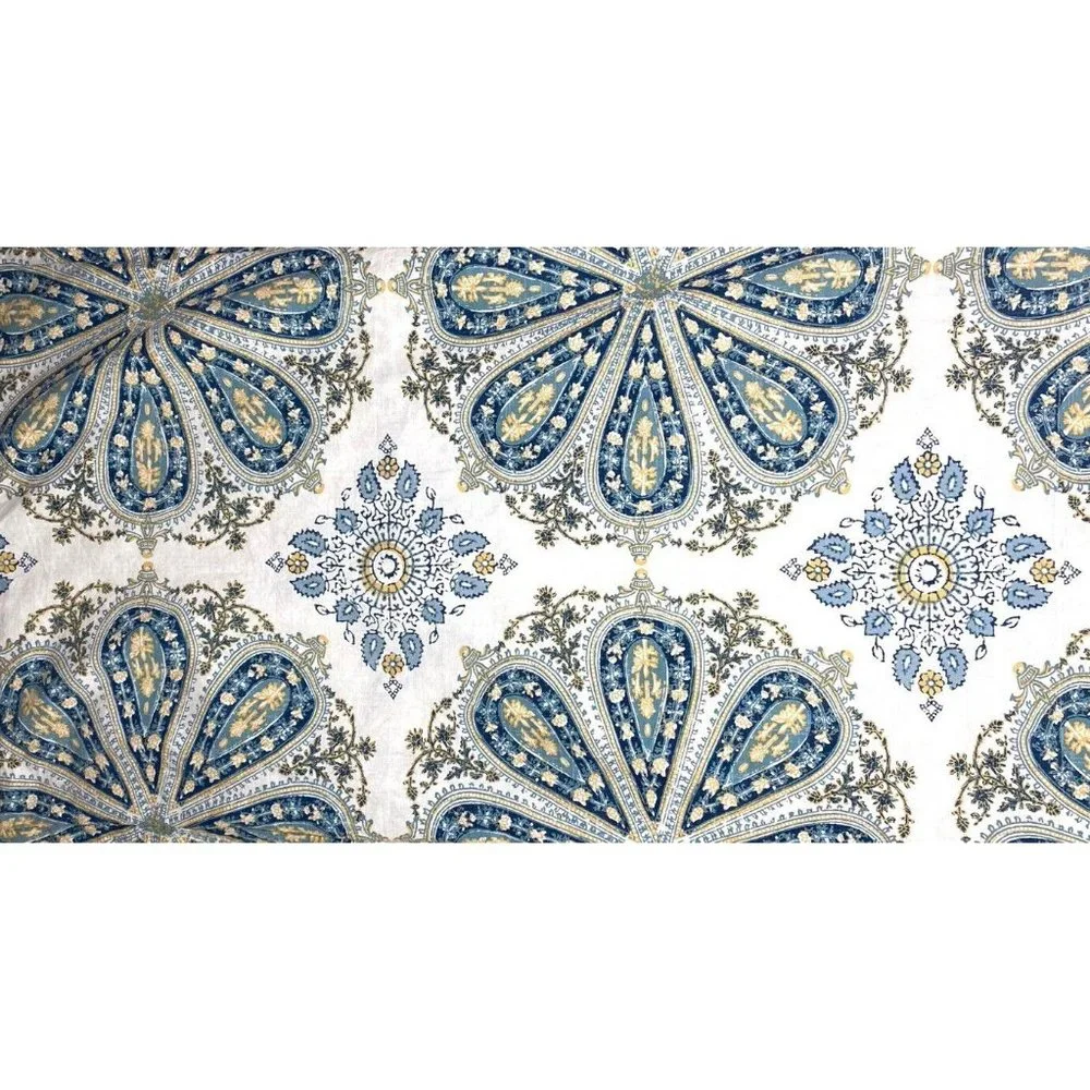 Ralph Lauren Blue Medallion Paisley King Set Cotton Pillowcase Shams